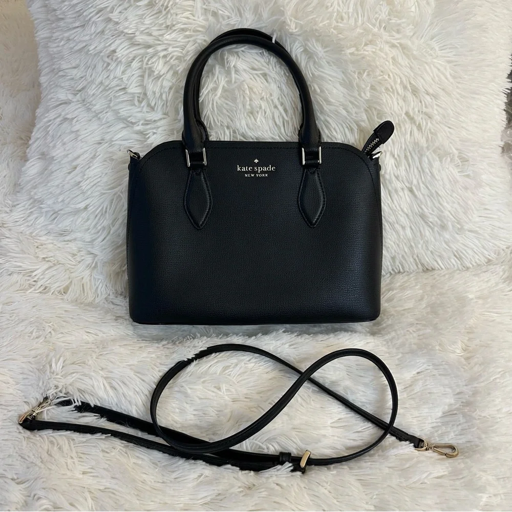 Kate Spade Darcy Small Black Leather Satchel Bag - Picture 6 of 15